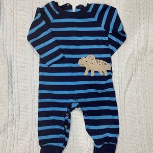 New - Just One You-navy stripped Dino romper sz12m